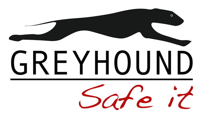 Hundesicherheitsgeschirr und Hundezubehör Greyhound Safe it